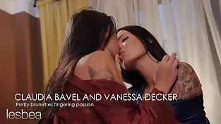 Lesbea – Super-steamy Czech black-haired Vanessa Decker has finger-banging climaxes with girl-girl Latina Claudia Bavel