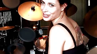G/g Nina with drums showing her perfect body